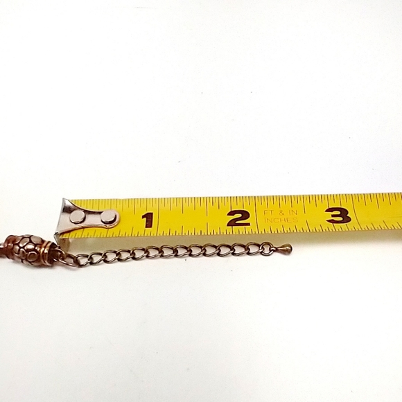 Necklace women's bronze gold tone medallion. Flower with yellow tone. - Picture 5 of 9